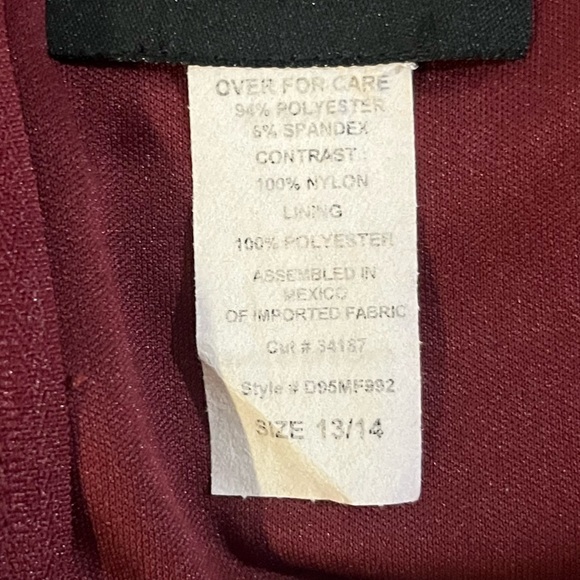 B Darlin Burgundy Sequined Dress Size 13/14 - Picture 10 of 12